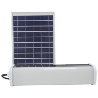 Corp Liniar LED 30W cu Panou Solar IP65, 6500K, 300x72x68mm - vedere laterala