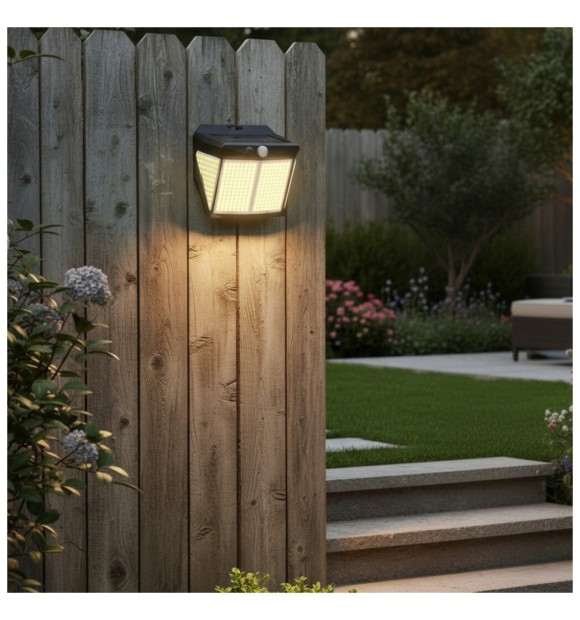 Aplica LED solara cu senzor de miscare 320 LED, IP65, 6500K