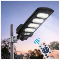 Corp Stradal LED 200W cu Panou Solar Integrat si Telecomanda, 6500K, IP65