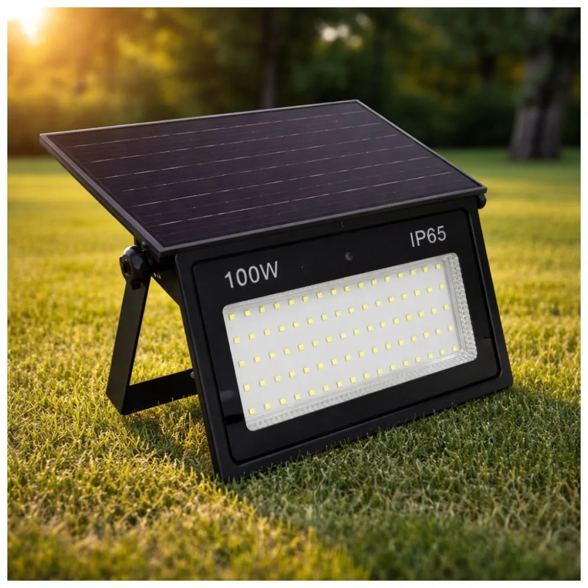 Proiector LED Solar 100W 1300lm 6500K IP65 cu Panou Monocristalin