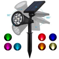Spot LED solar de gradina RGBW, 7 LED-uri 5050, IP65, ABS