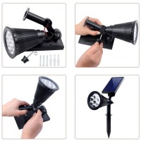 Spot LED solar de gradina RGBW, 7 LED-uri 5050, IP65, ABS - vedere laterala