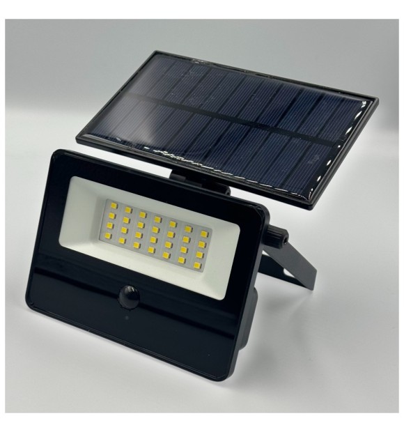 Proiector LED Solar 50W 6500K cu Senzor de Miscare si Panou Reglabil 360, IP65