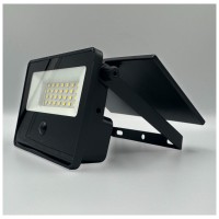 Proiector LED Solar 50W 6500K cu Senzor de Miscare si Panou Reglabil 360, IP65 - vedere laterala