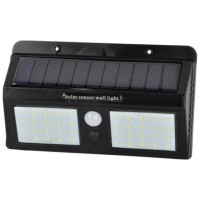 Aplica LED cu senzor si panou solar 20W, IP65, 6500K, aluminiu