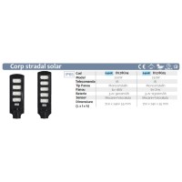 Corp Stradal LED Solar 250W 6500K, 2000lm, IP65, Senzor si Telecomanda - detaliu