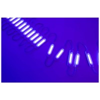 Modul LED COB Albastru 6 LED-uri 2W 150lm 24V IP65 pentru reclame - vedere laterala