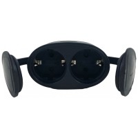Cupla Dubla Cauciuc cu Contact Protectie 16A, IP44, Negru - imagine 5