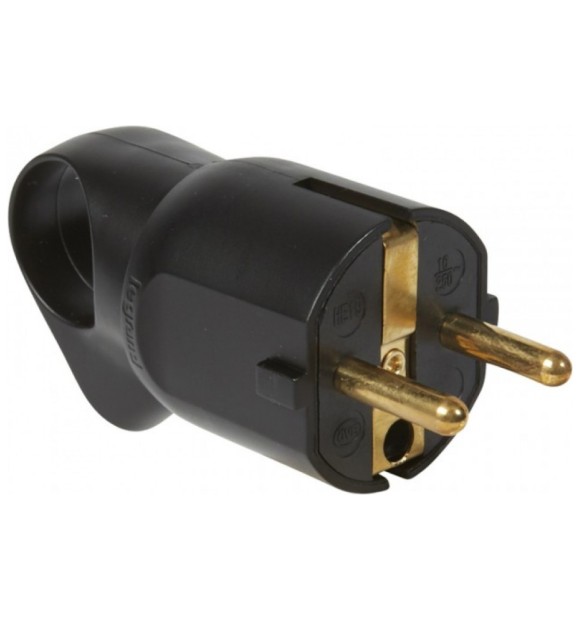Stecher cu inel si contact de protectie 16A 3600W, Negru