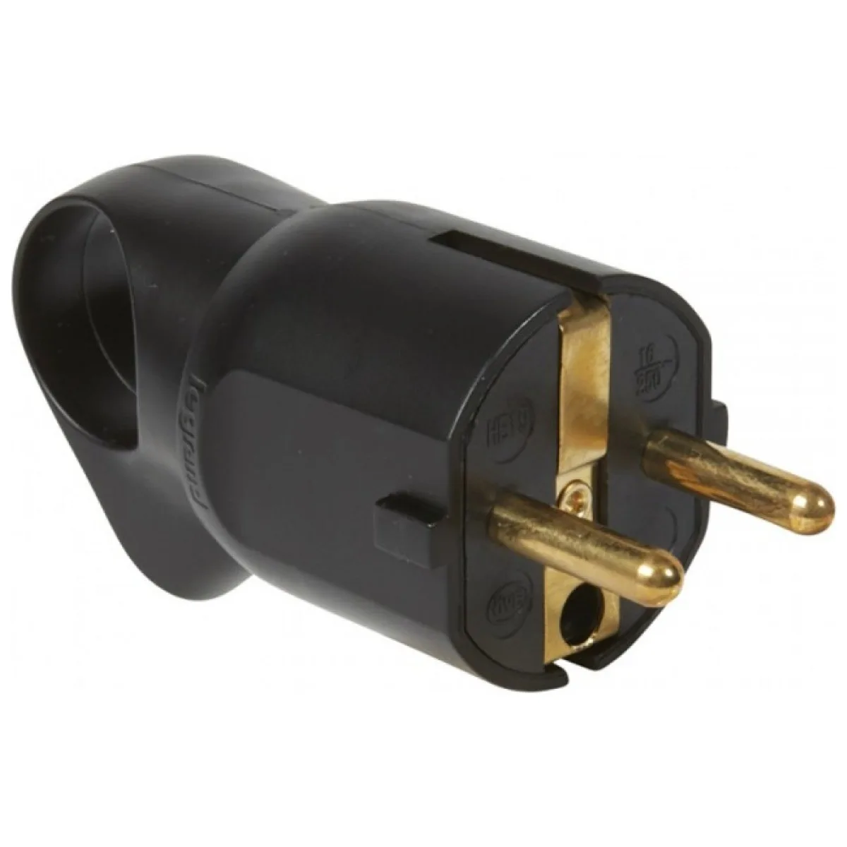 Stecher cu inel si contact de protectie 16A 3600W, Negru