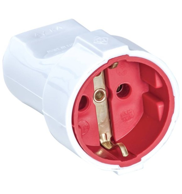 Cupla Electrica Plastic cu Priza, 16A 250V, IP20, Contact Protectie