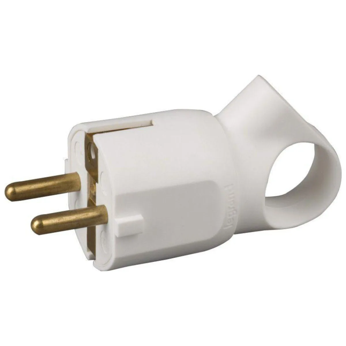 Stecher cu inel si contact de protectie 16A 250V, Alb