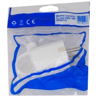 Stecher Ceramic cu Inel 16A, Contact Protectie, IP20, Alb - vedere laterala