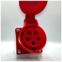 Priza Industriala Trifazata 3P+N+E 16A IP44, Aplicata Perete - detaliu
