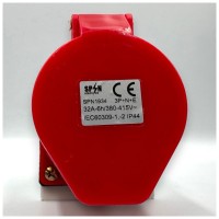 Priza Industriala Trifazica 3P+N+E 32A, 400V, IP44, Montaj Aplicat - vedere laterala