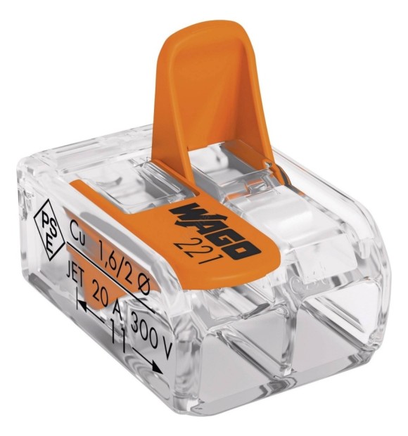 Conector derivatie WAGO slim 2 poli 221-412, 0.5-4mmp, 32A 400V