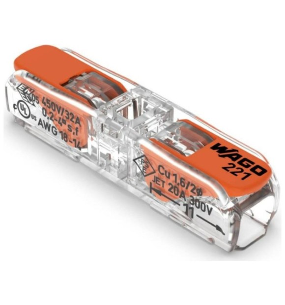 Conector imbinare in linie 2x0.5-4mm slim, 32A 400V IP20