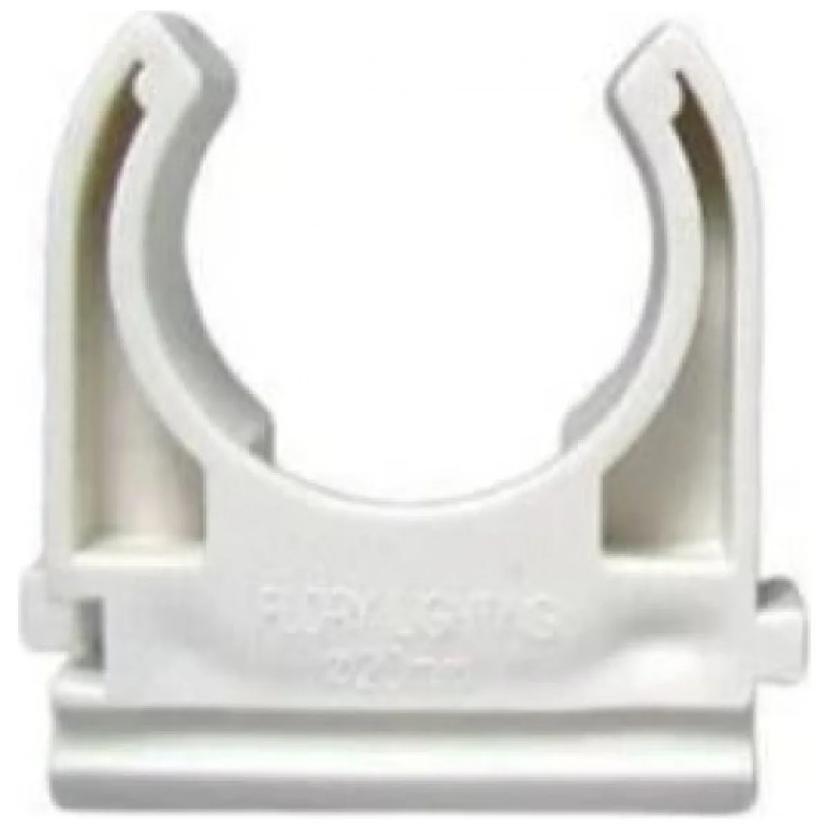 Clema simpla PVC alb pentru tub 12 mm, fixare trasee cablu