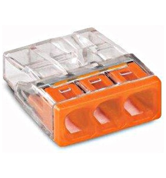 Conector derivatie WAGO 3 poli, conductor masiv 0.08-2.5 mmp, 32A 400V