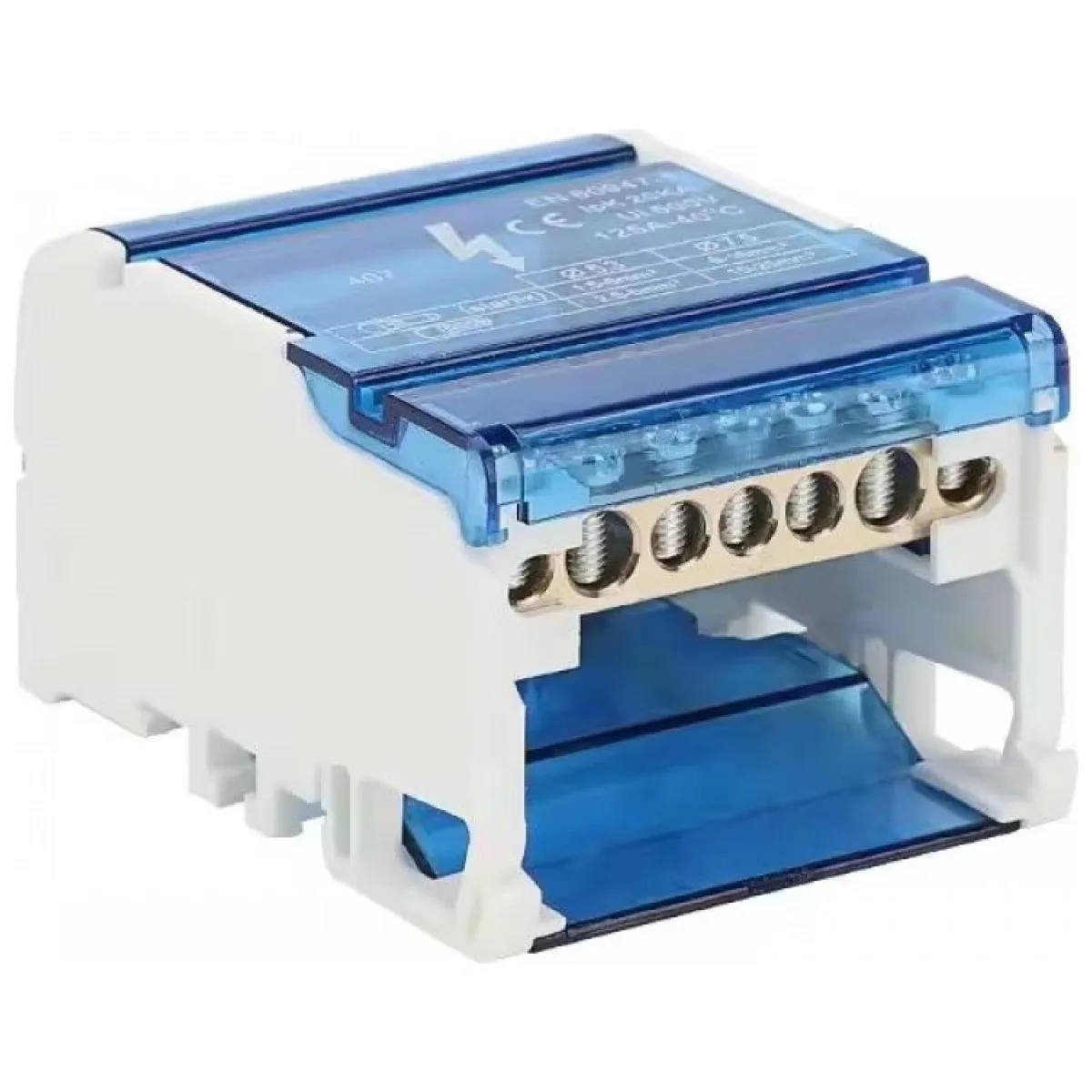 Repartitor de Putere 4P 125A 690V cu 7 Gauri pentru Tablou Electric