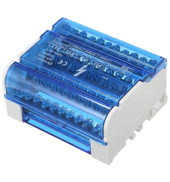 Repartitor 4P 125A 690V cu 11 Gauri pentru Tablou Electric