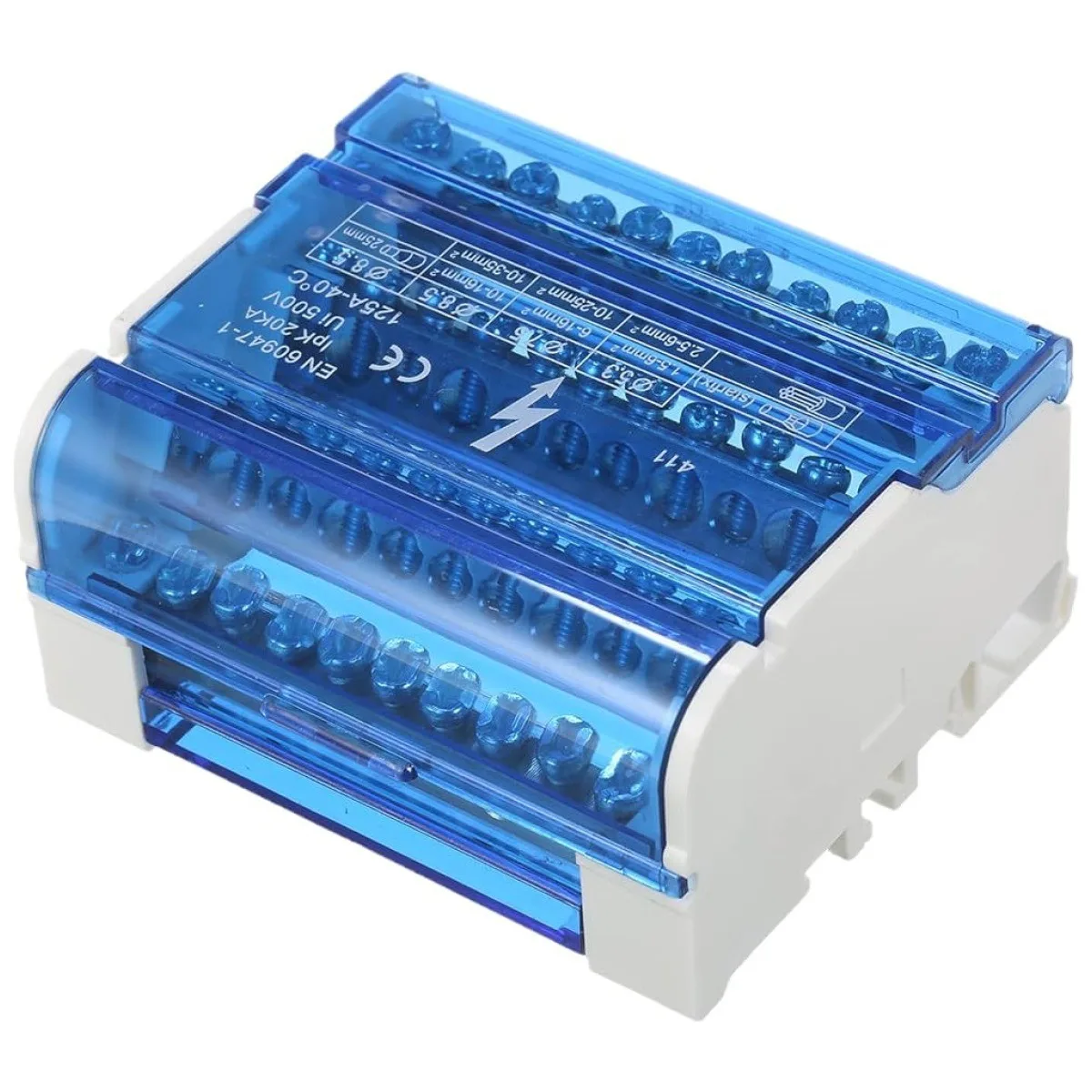 Repartitor 4P 125A 690V cu 11 Gauri pentru Tablou Electric