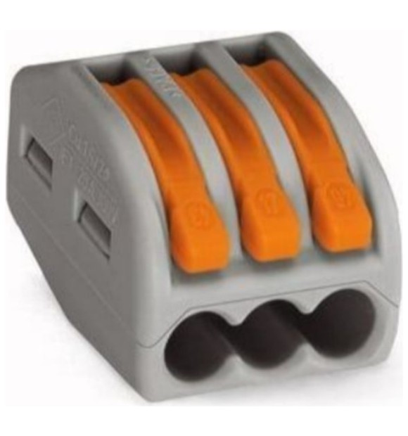Conector litat WAGO 222-413, 3 poli, cu parghii, 4mmp, 32A 400V