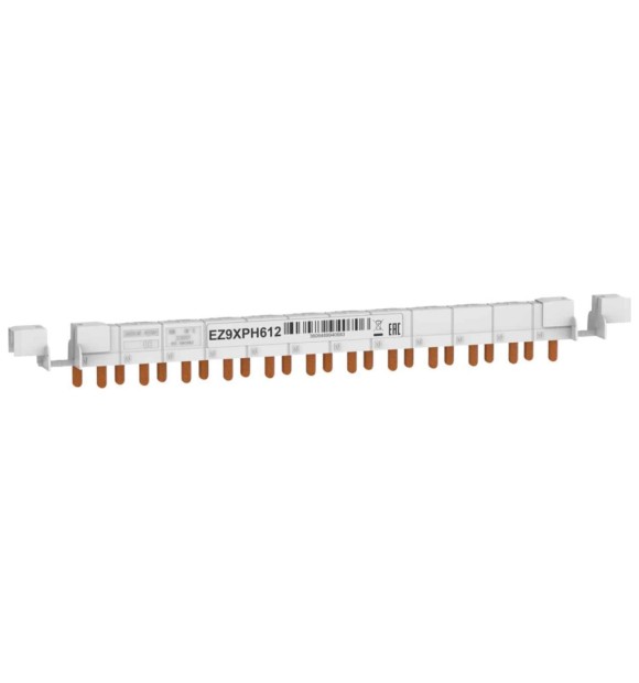 Busbar pieptene 1P+N, 12 module, cupru, 63A - Schneider EZ9XPH612