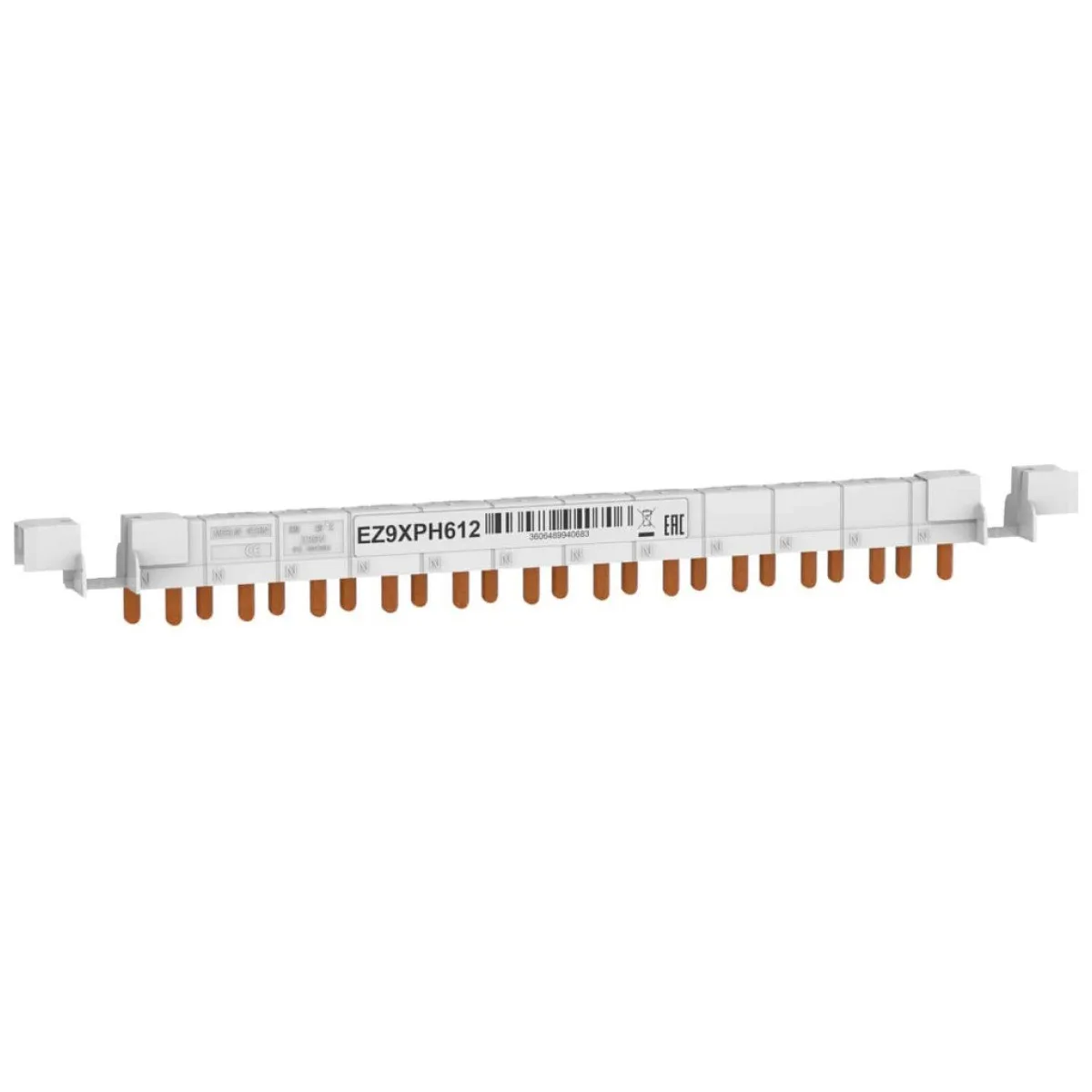 Busbar pieptene 1P+N, 12 module, cupru, 63A - Schneider EZ9XPH612
