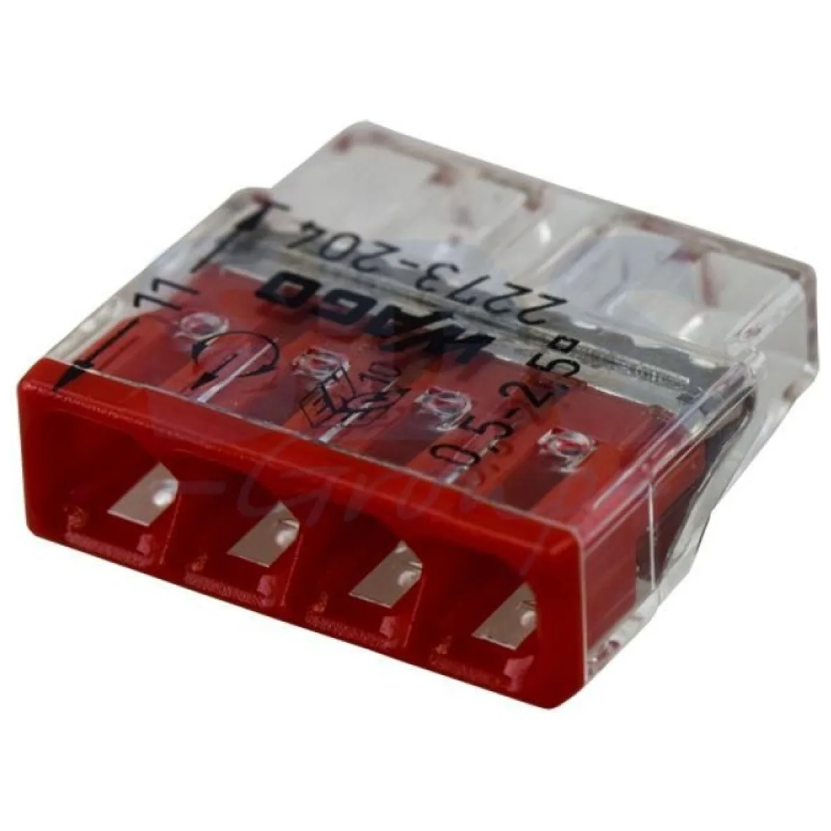 Conector derivatie WAGO 4 poli pentru cablu masiv, 32A 400V