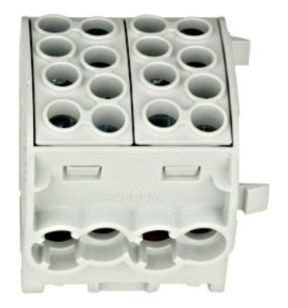 Clema Derivatie 35mmp Gri, 4 Intrari - 4 Iesiri, IP20