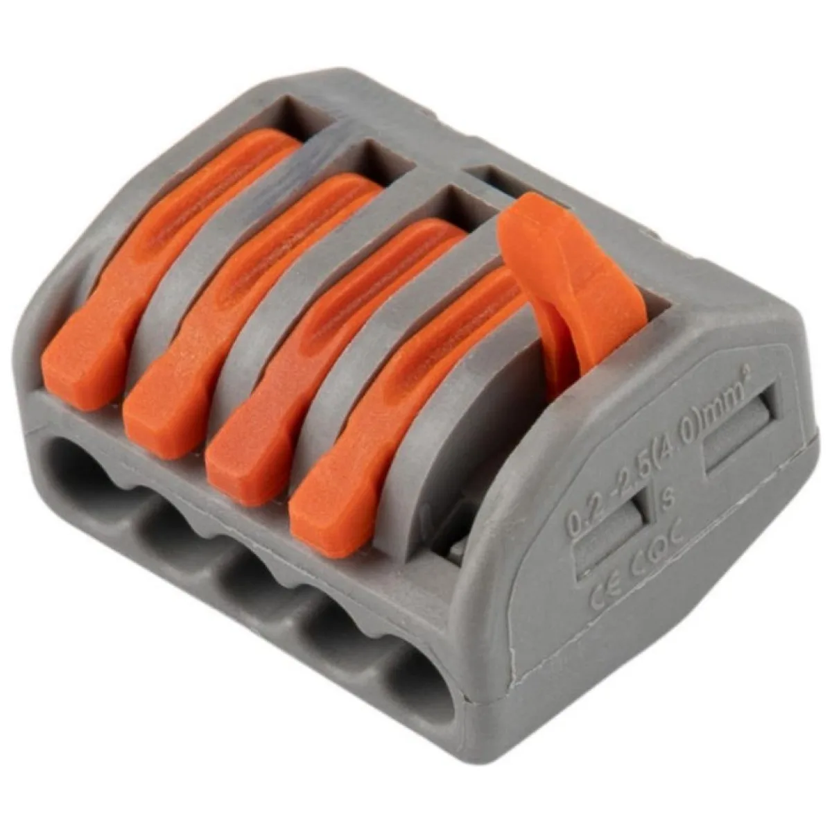 Conector cu maneta WAGO 222-415, 5 poli, 32A 400V, litat si rigid