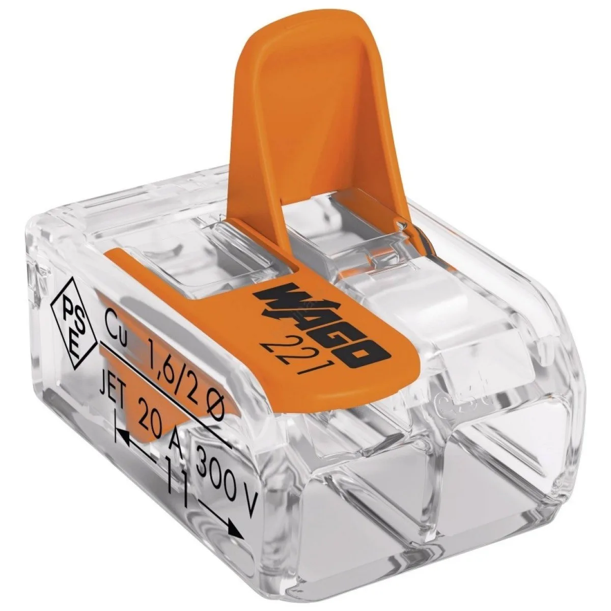 Conector derivatie WAGO Slim 2 poli, parghie, 0.5-6mmp, 32A 221-612