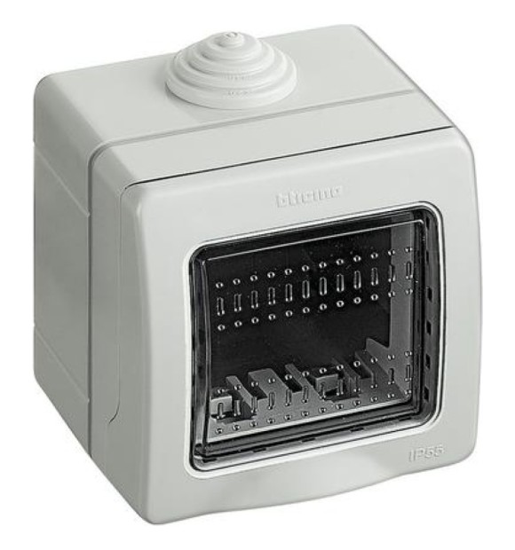 Doza aparat aplicata 2 module, plastic ignifug, Bticino Matix 25502