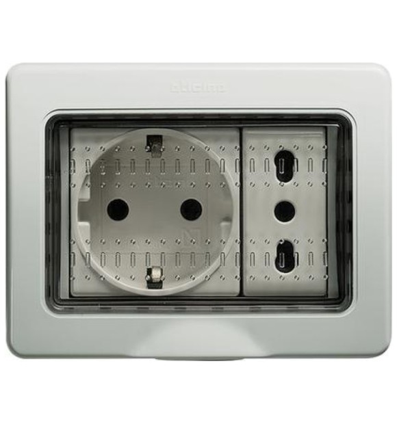Doza aparat 3 module montaj aplicat, plastic ignifug Bticino 25503