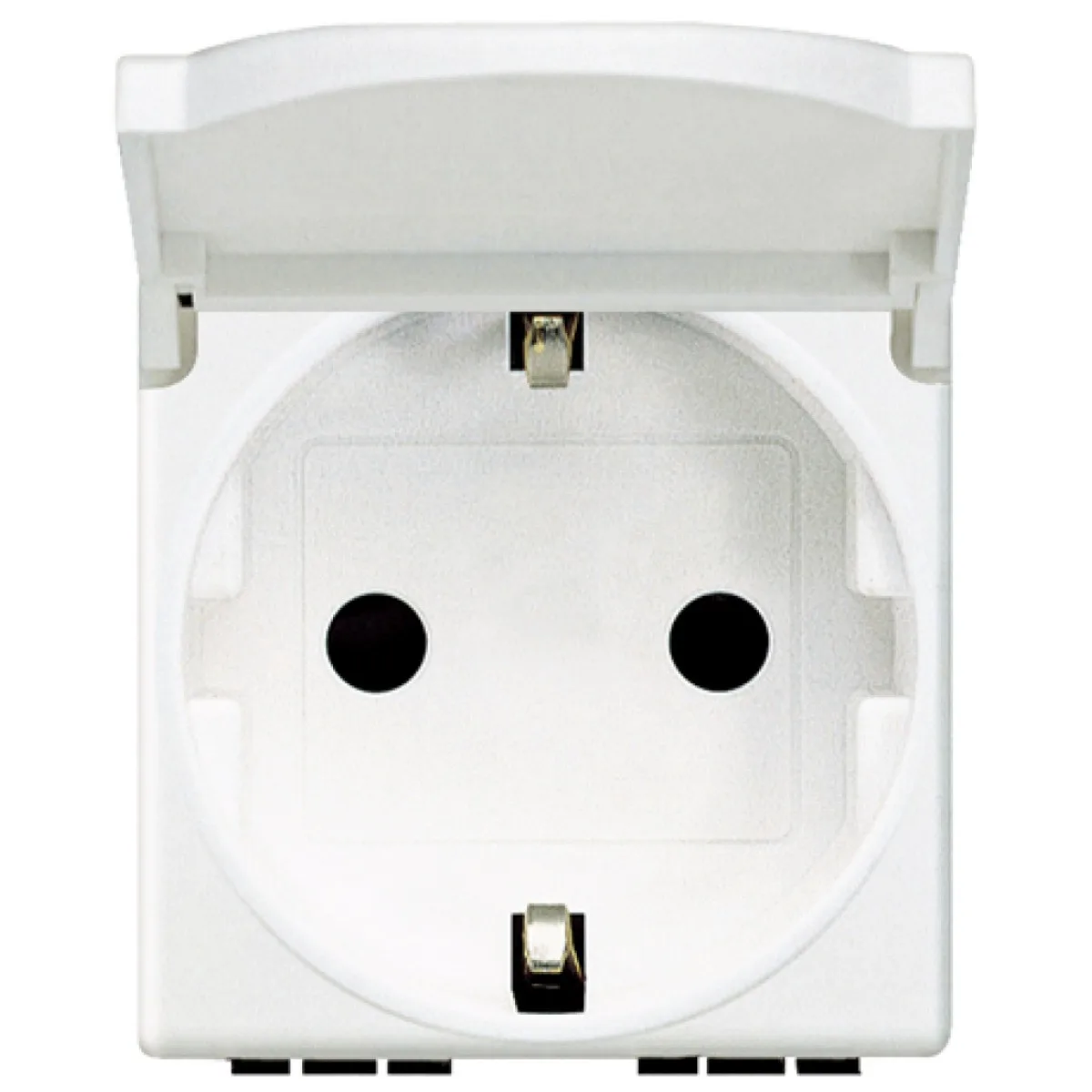 Priza Schuko 2P+T cu capac, 2 module, alb - Bticino Matix
