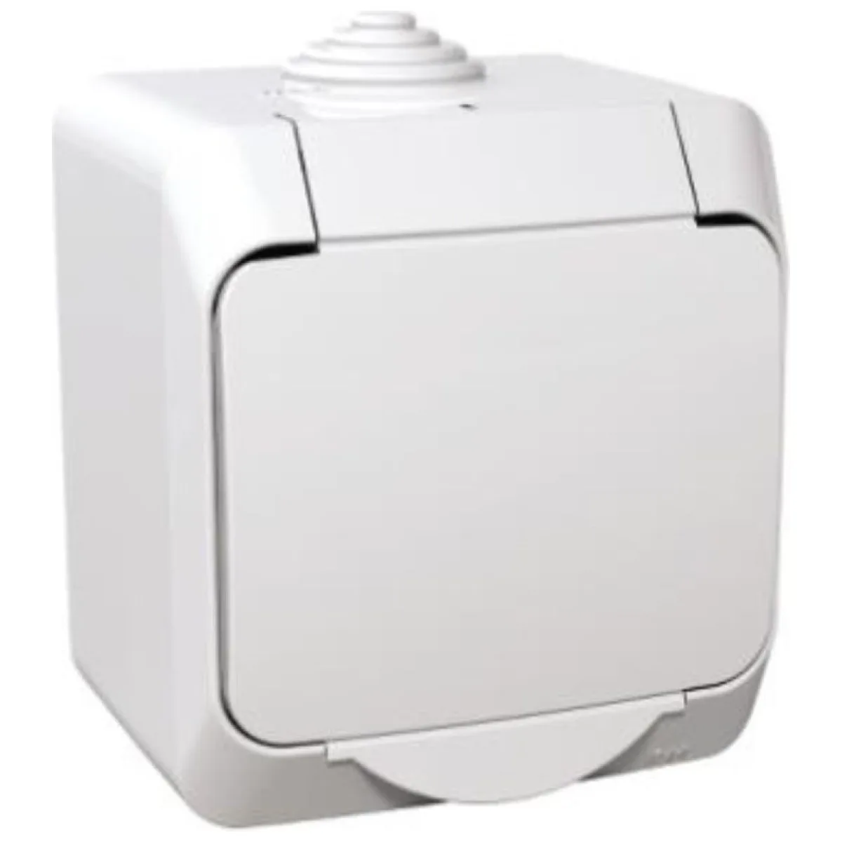 Priza simpla aplicata IP44 cu capac, alb, 16A, contact protectie - Schneider Cedar