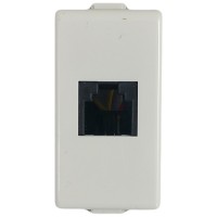 Priza Telefon RJ11 NEO 1 Modul, Alb, Ingropata, IP20 - vedere laterala