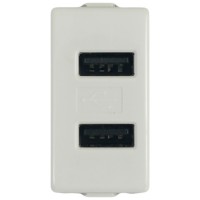 Priza USB incastrabila 1M, 220V, iesire 1A/2A, Spin NEO - vedere laterala