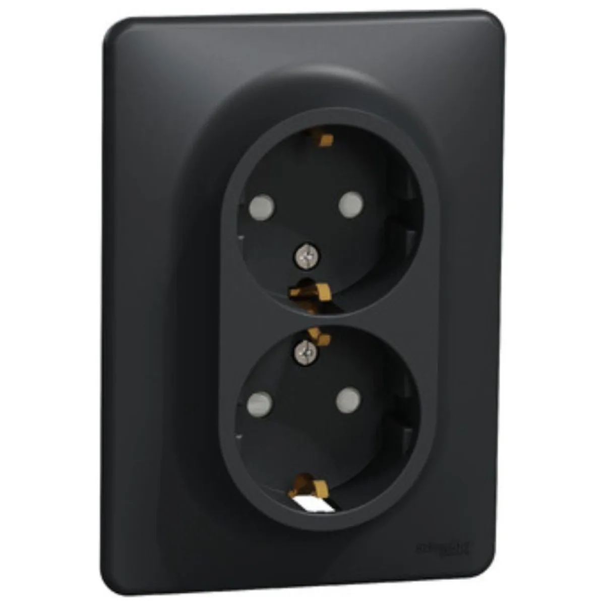 Priza dubla cu impamantare 16A gri antracit Sedna Design Schneider
