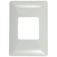 Suport cu Rama 2 Module NEO, Plastic Alb-Gri, Montaj Ingropat - vedere laterala