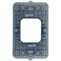 Suport cu Rama 2 Module NEO, Plastic Alb-Gri, Montaj Ingropat - detaliu
