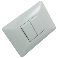 Suport cu Rama 2 Module NEO, Plastic Alb-Gri, Montaj Ingropat - imagine 5