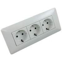 Suport + Rama 6 Module Spin Neo, Plastic Alb/Gri, Montaj Ingropat - ambalaj