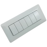 Suport + Rama 6 Module Spin Neo, Plastic Alb/Gri, Montaj Ingropat - imagine 5