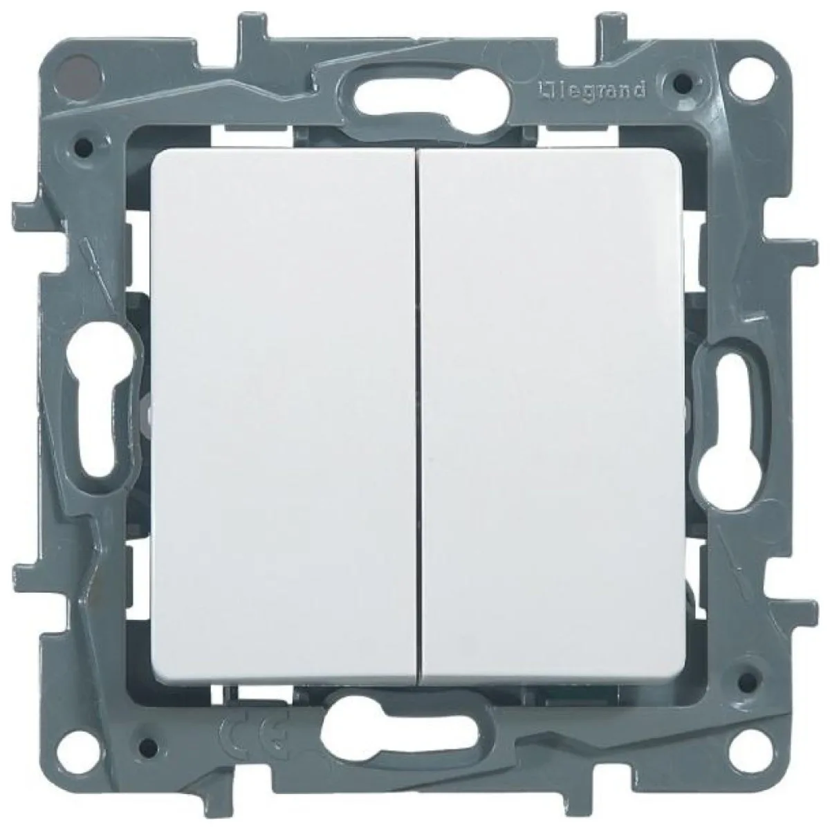 Intrerupator dublu cap scara 10A alb, 1 modul - Legrand Niloe 664502