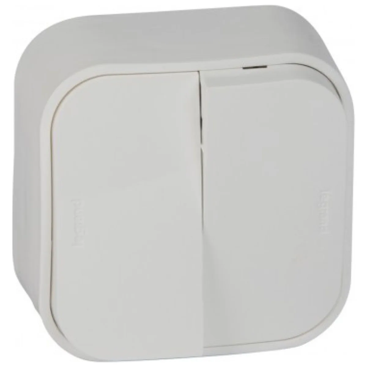 Intrerupator dublu aparent Forix Legrand 10A, IP20, alb