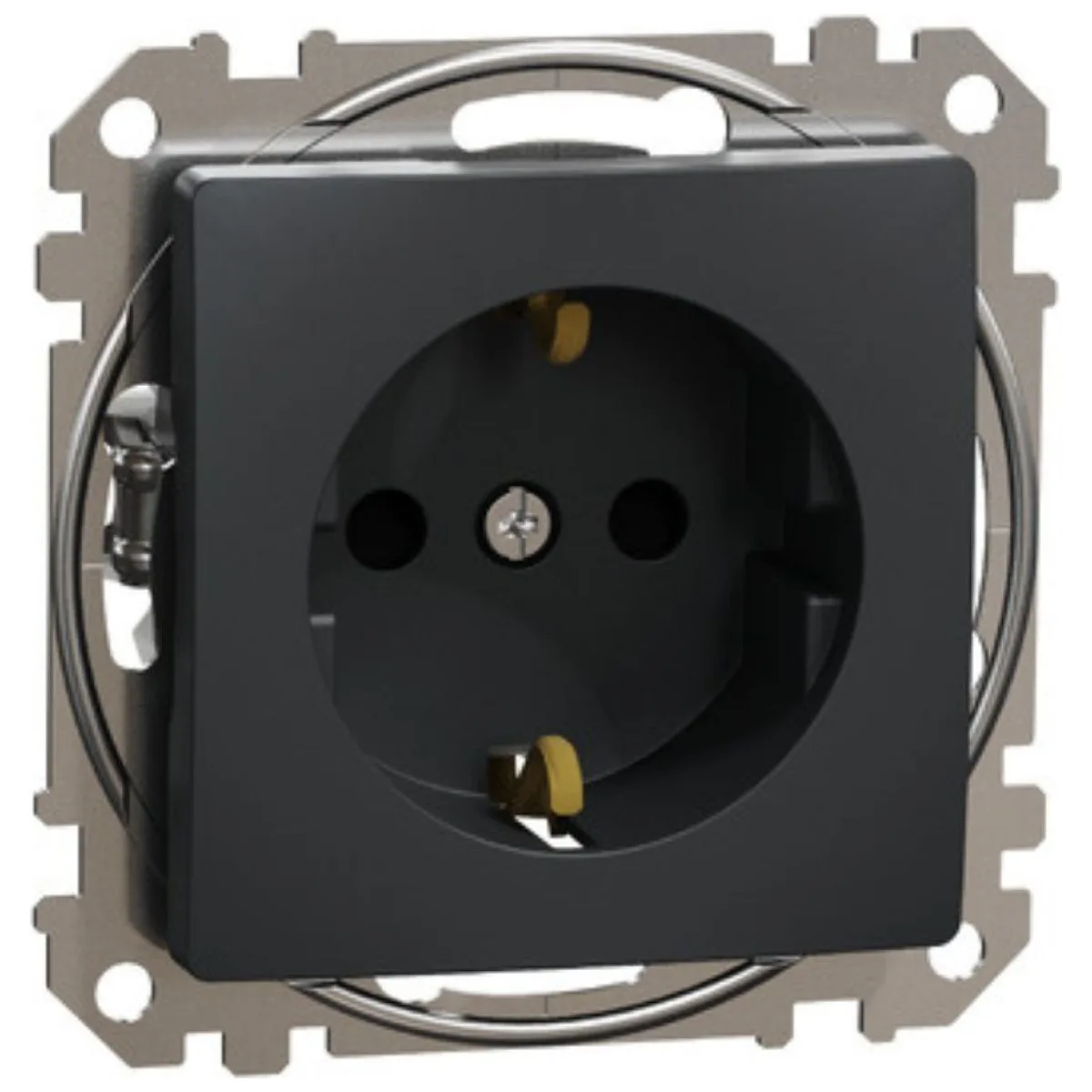 Priza simpla cu impamantare 16A gri antracit Sedna Design