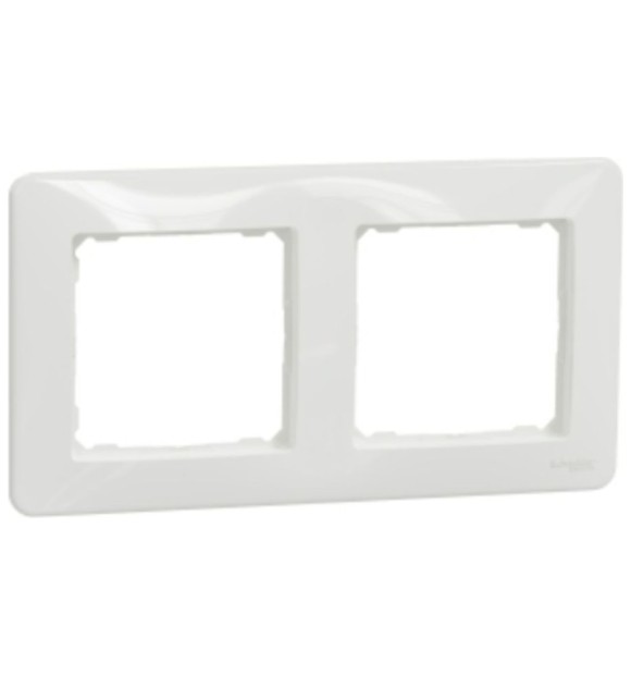 Rama dubla alba Sedna Design, 2 module, plastic ignifug