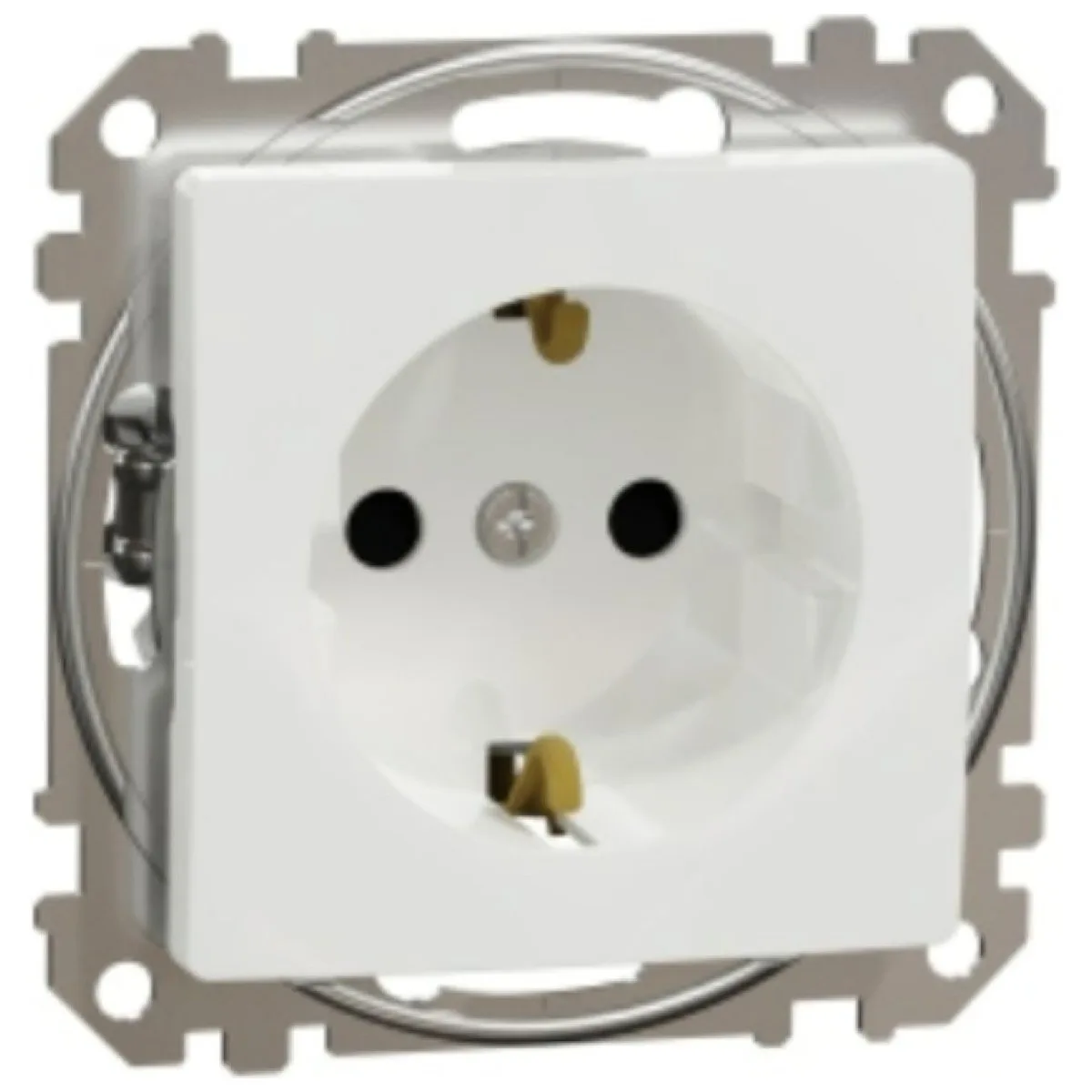 Priza simpla cu impamantare 16A alba Sedna Design